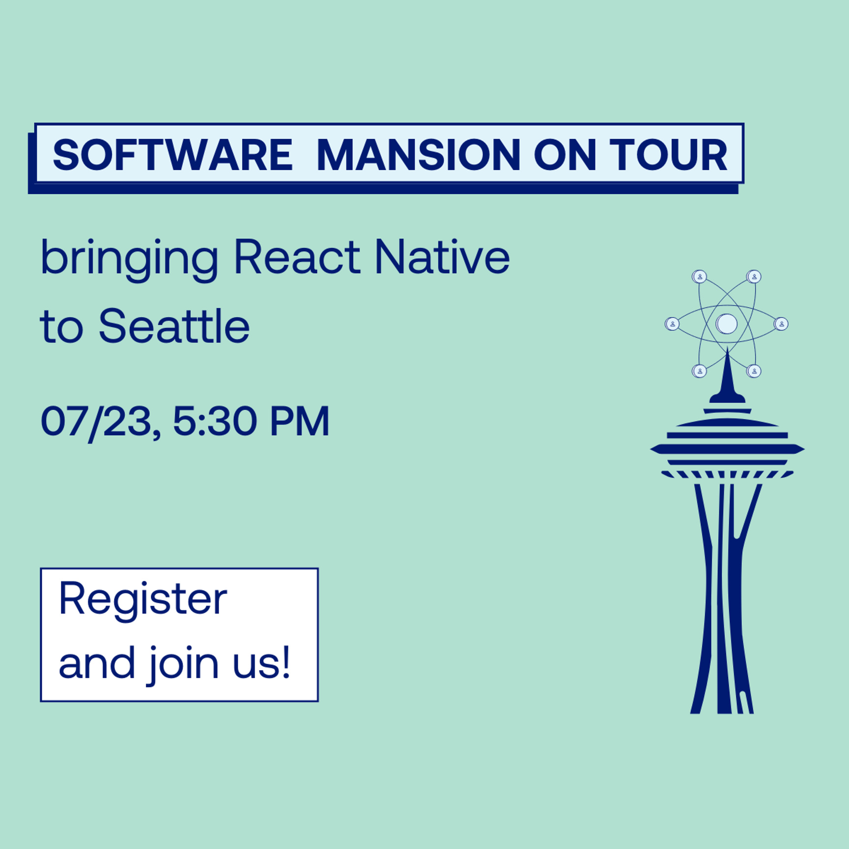 Event Cover Photo for React Native Seattle Meetup - 07/23, 5:30-9:30 PM