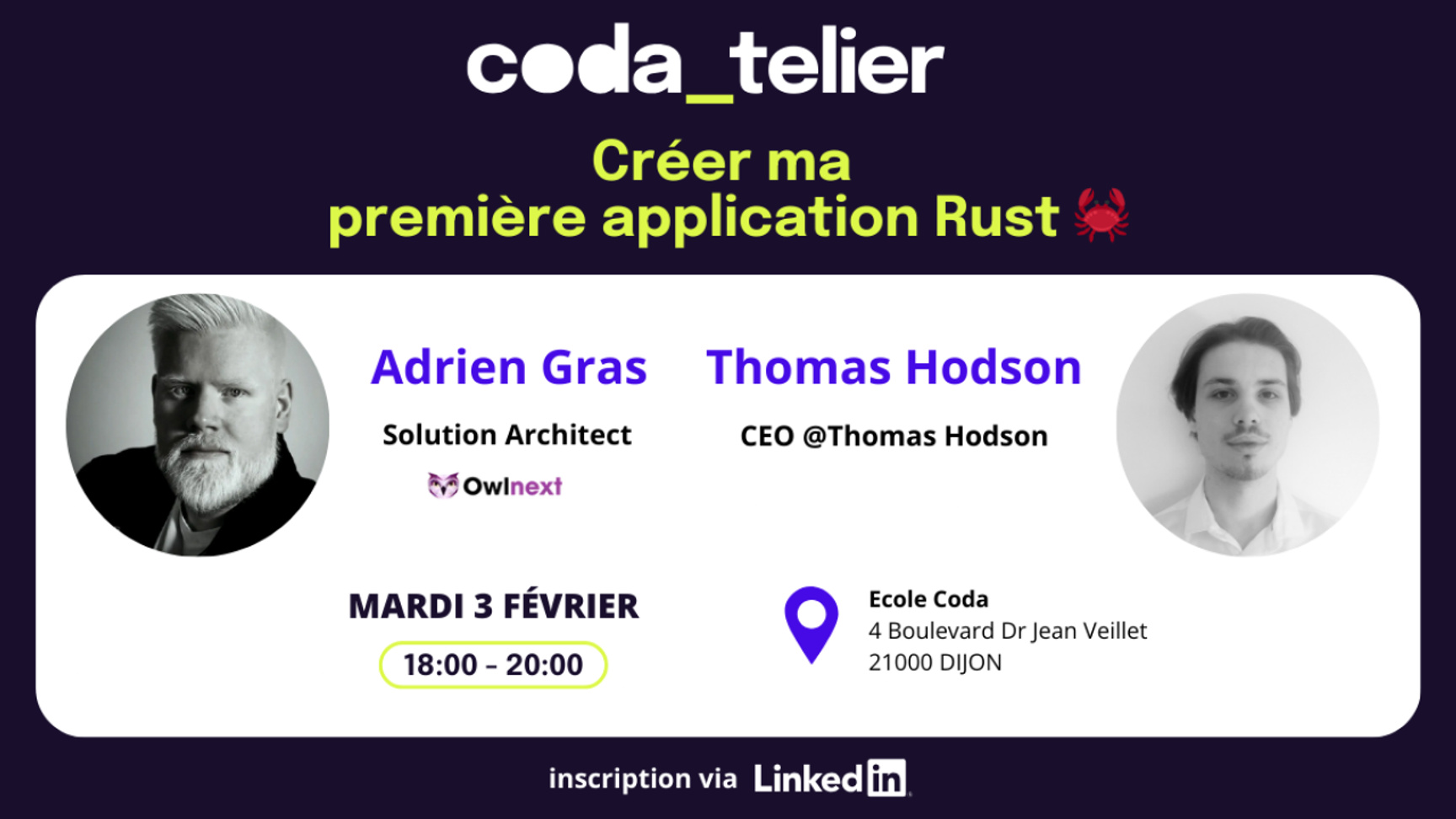 Event Cover Photo for Créer ma première application Rust 🦀