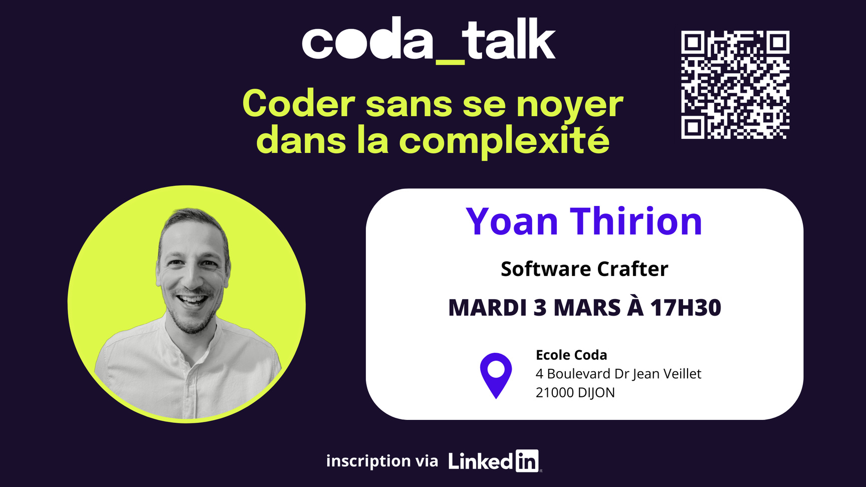 Event Cover Photo for Coder sans se noyer dans la complexité