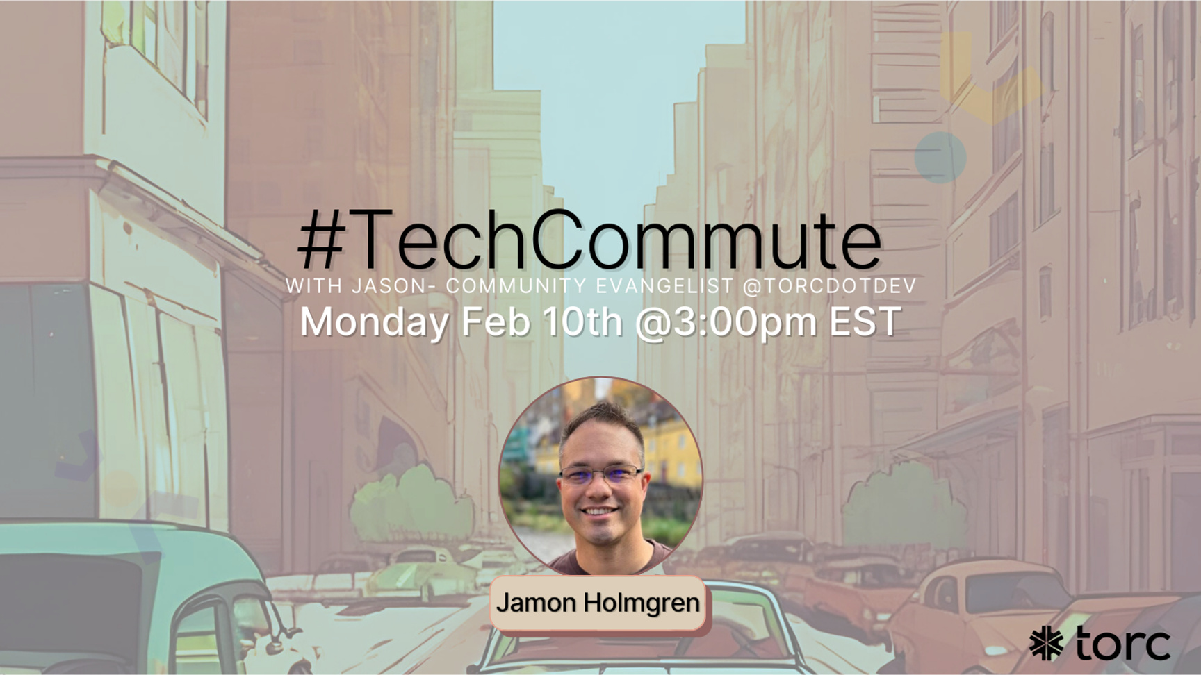 Event Cover Photo for tech commute w/ Jamon Holmgren