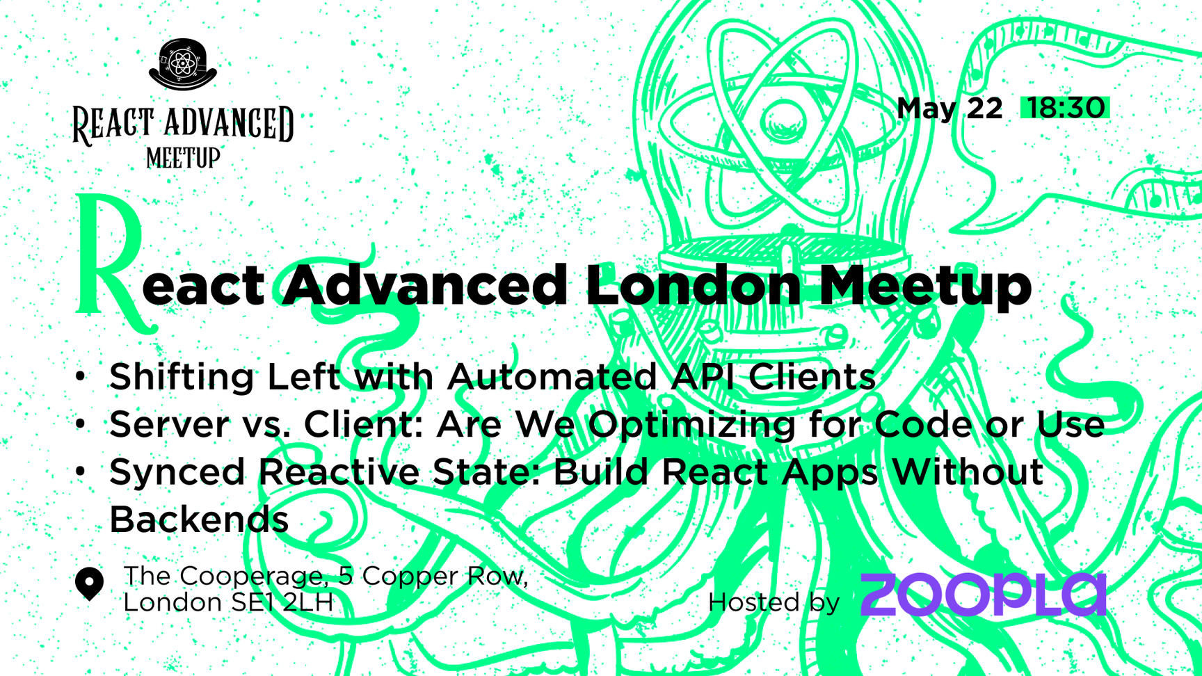 Event Cover Photo for React Advanced London Meetup: Shifting Left with Automated API Clients & more!