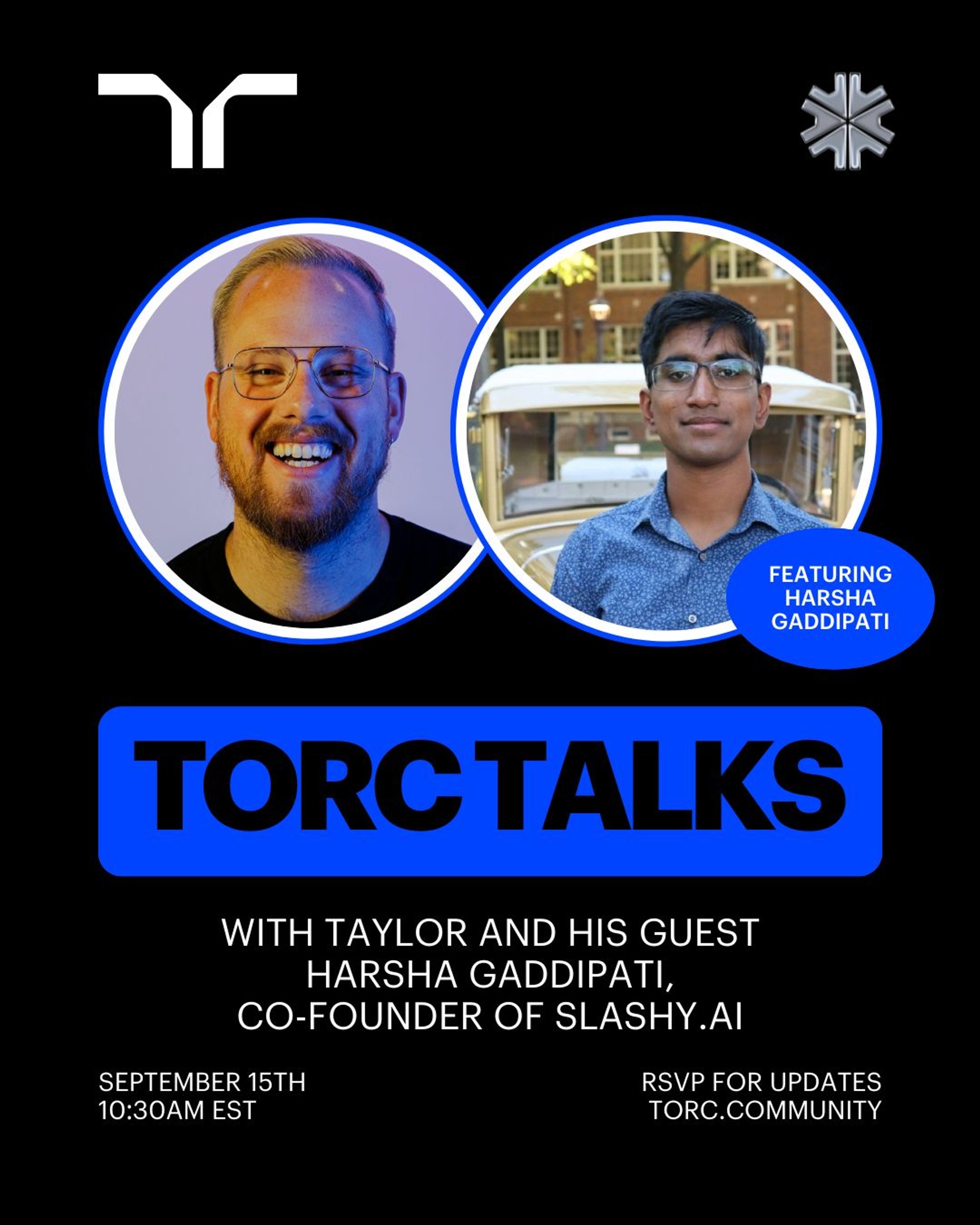 Event Cover Photo for Torc Talks, with Harsha Gaddipati