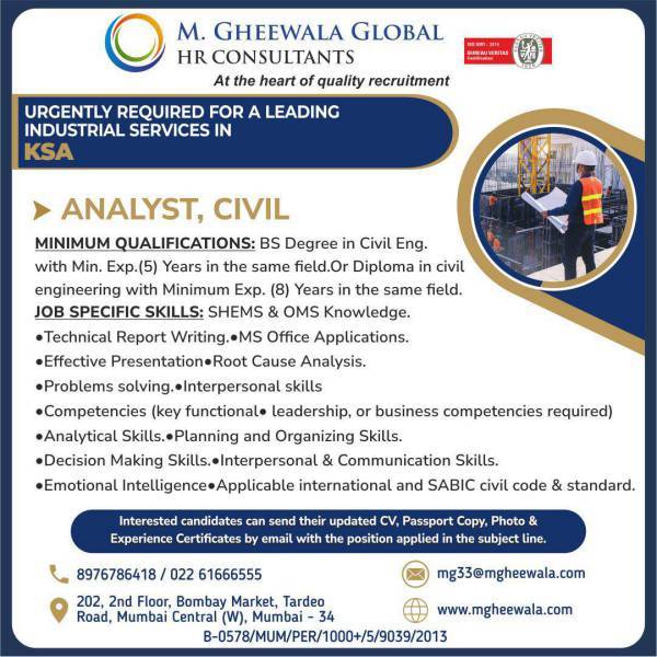 Gulf jobs | M Gheewala Mumbai - 100+ jobs