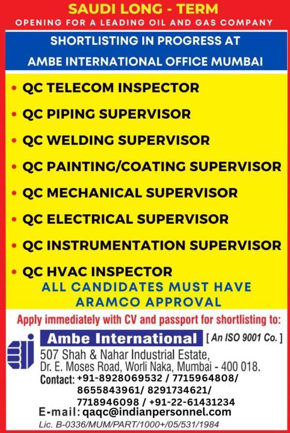 Ambe International - Oil & Gas job Saudi Arabia