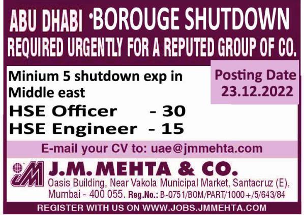 Borouge Shutdown jobs - Abu Dhabi