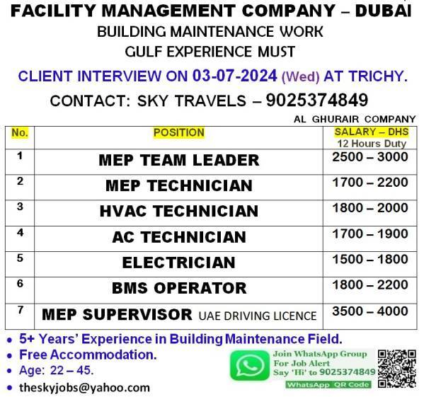 Dubai Jobs for Facility Management