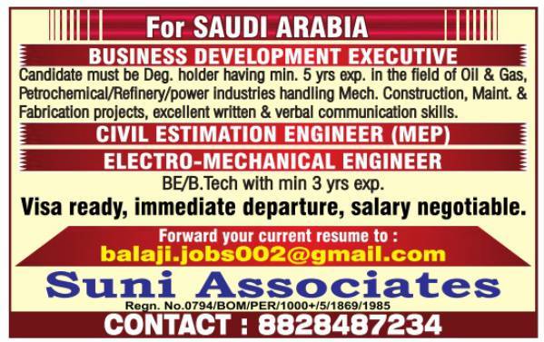 Engineer Jobs for Saudi Arabia