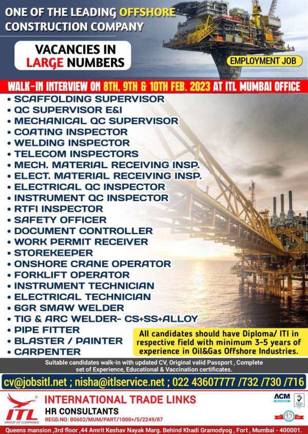 Hiring for Offshore Construction Company