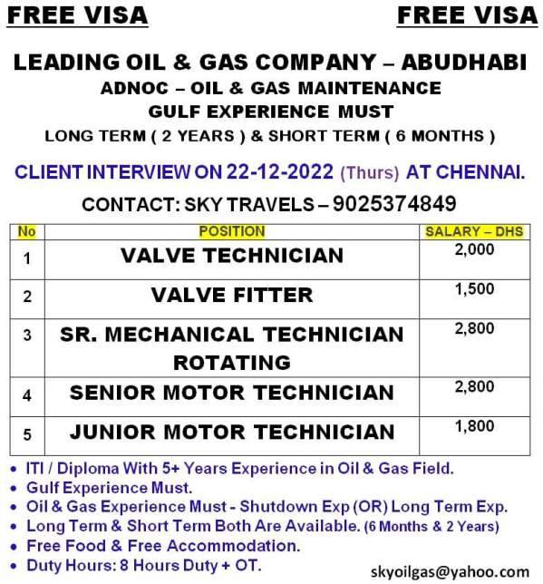 Oil & Gas Company job - Abu Dhabi