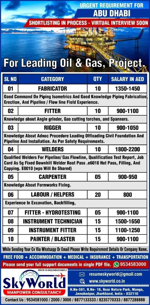 Oil & Gas Project Jobs Abu-Dhabi