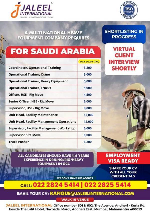 Saudi Arabia Hiring - Jaleel International