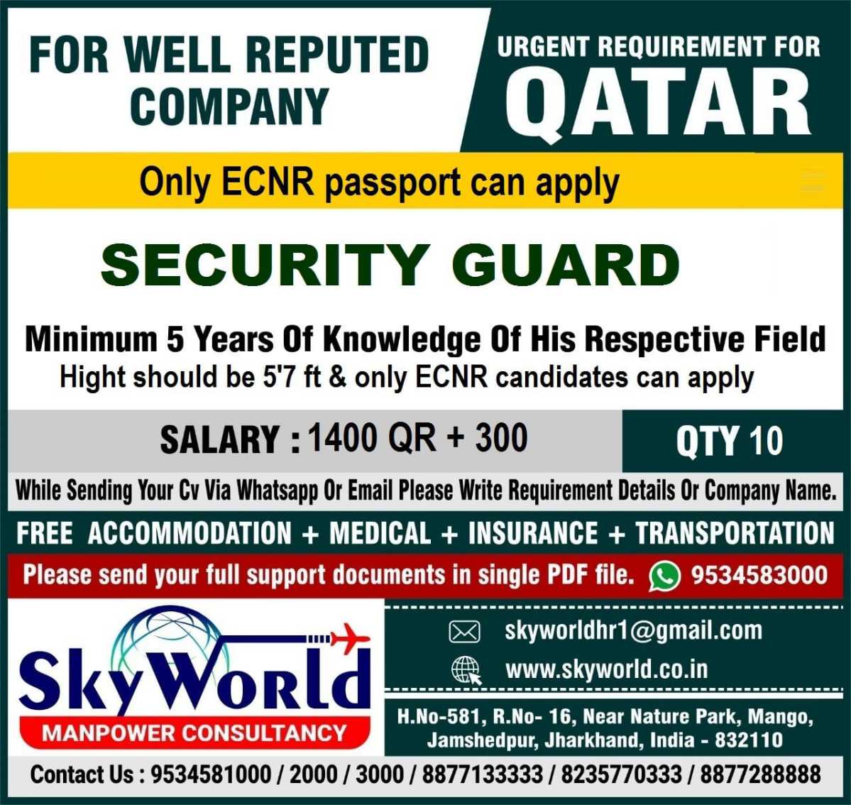 Security Guard Jobs Qatar