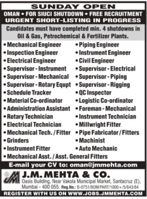 Shutdown Job Oman
