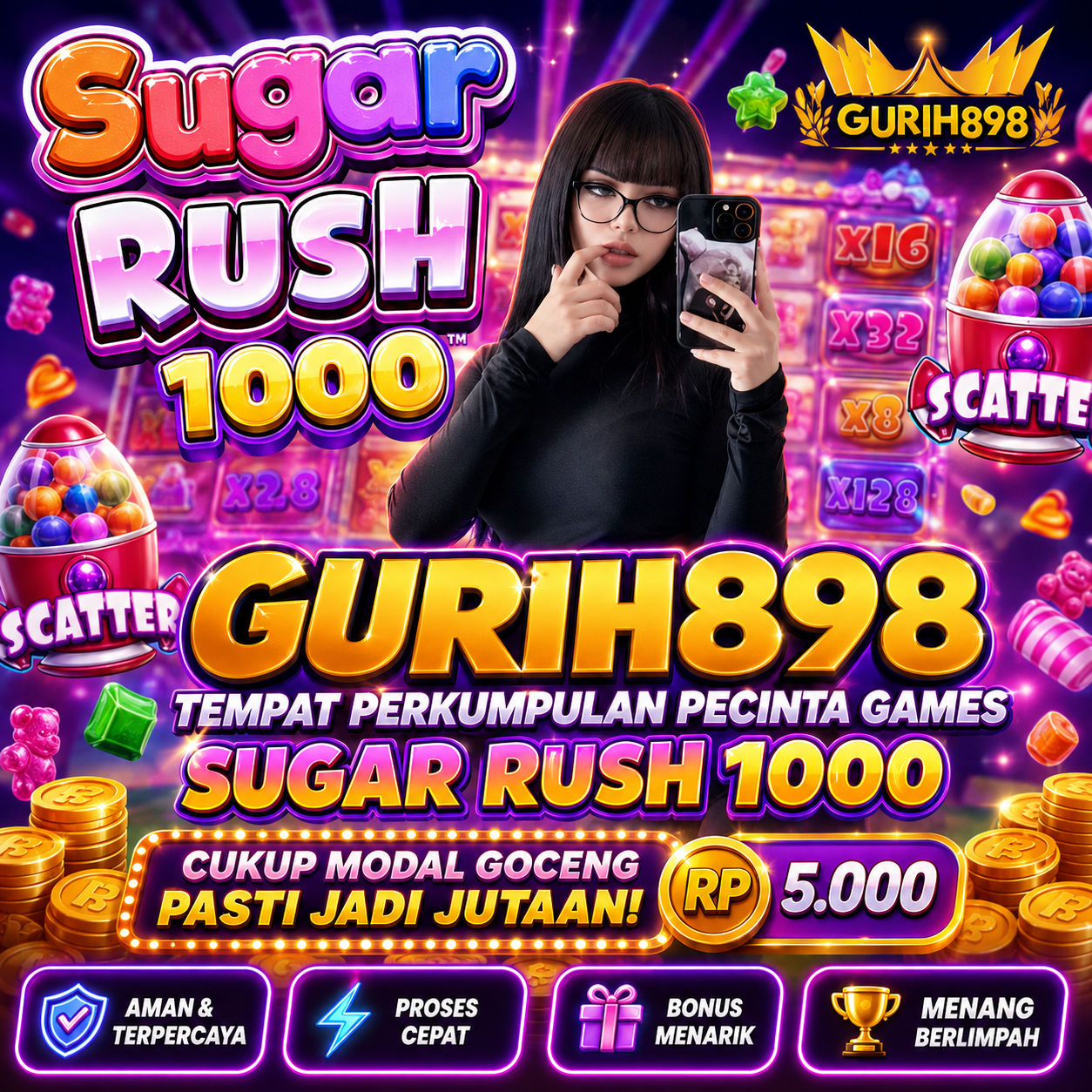 Gurih898: Tempat Perkumpulan Pecinta Games Sugar Rush 1000, Cukup Modal Goceng Pasti Jadi Jutaan! - WooCommerce eCommerce