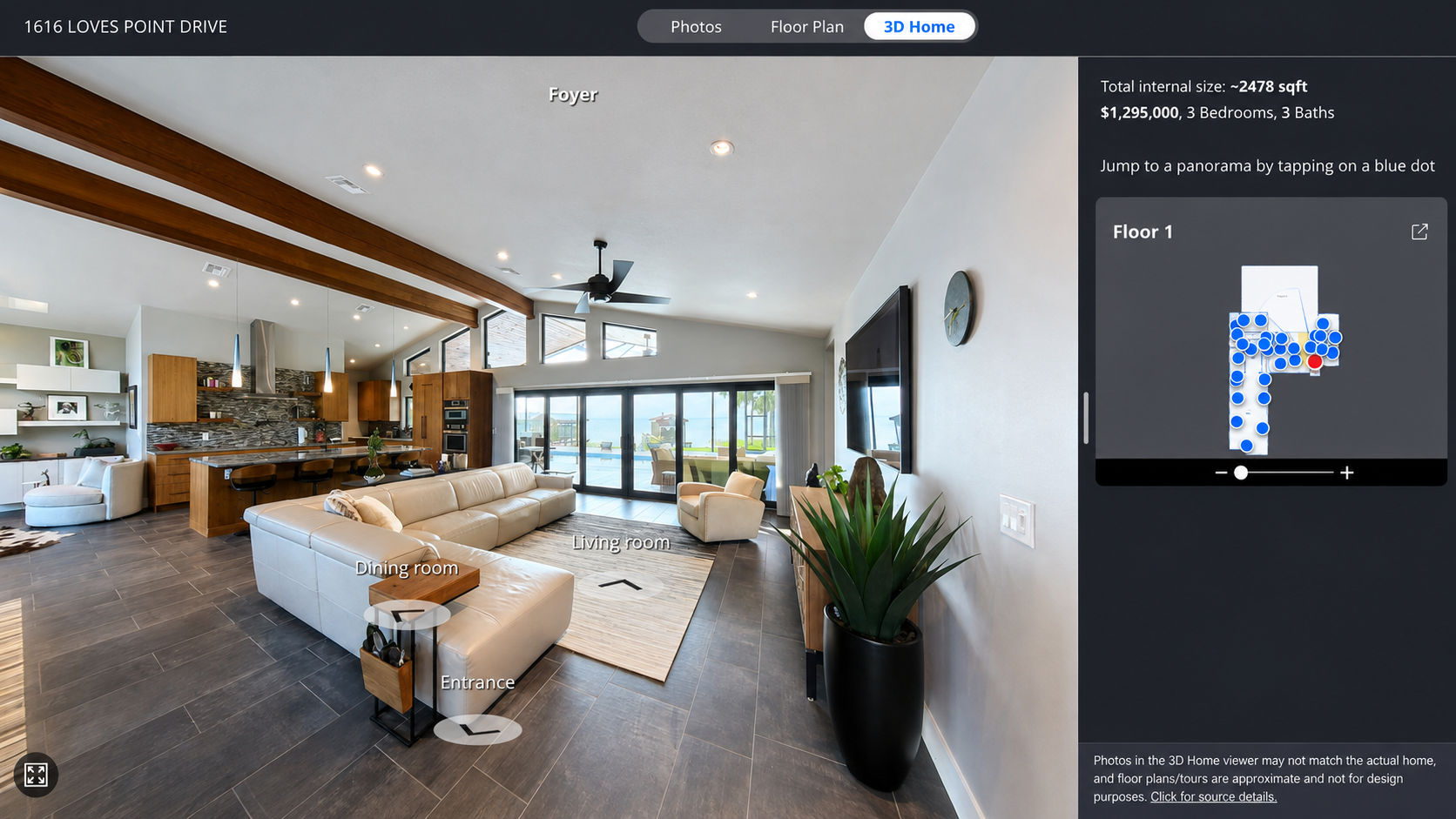 Interactive 3D Home tour demonstrating additional listing media a Realtor can present to sellers