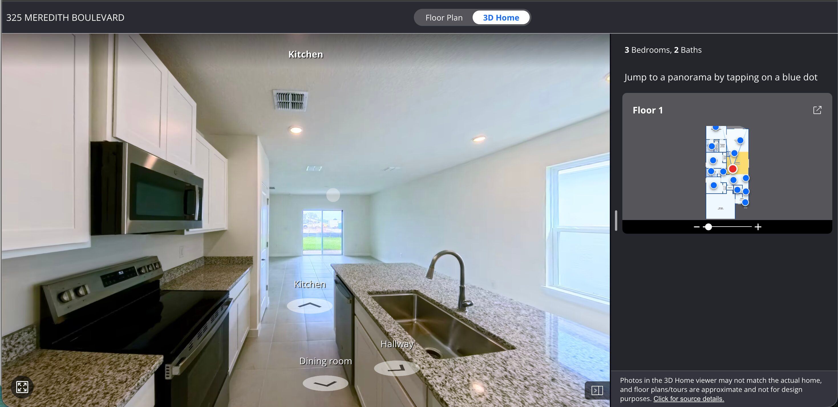 Interactive 3D tour of the Winter Haven new construction property