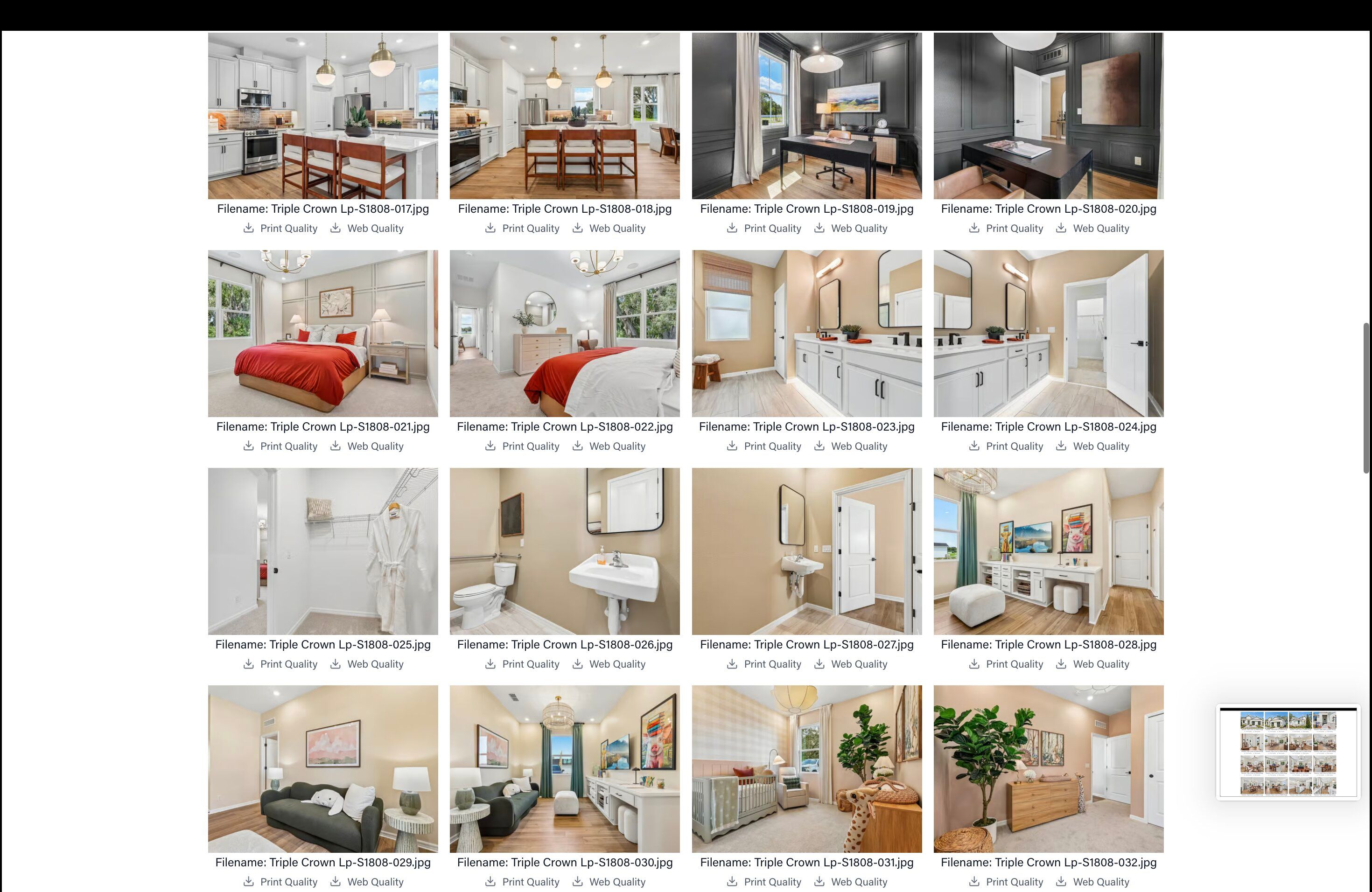 Online real estate listing gallery showing multiple professional property photographs