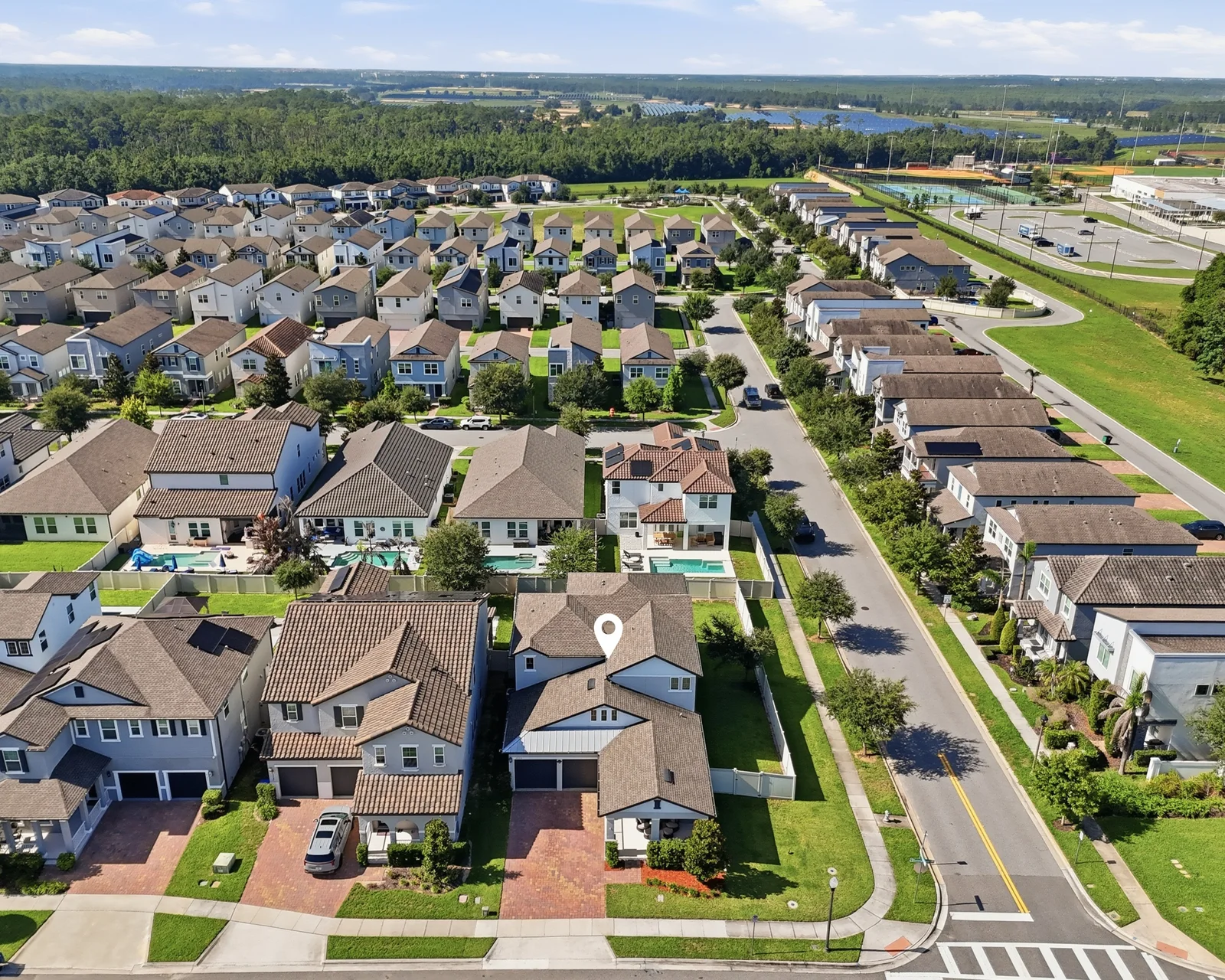 Aerial photography of a new home community in Central Florida