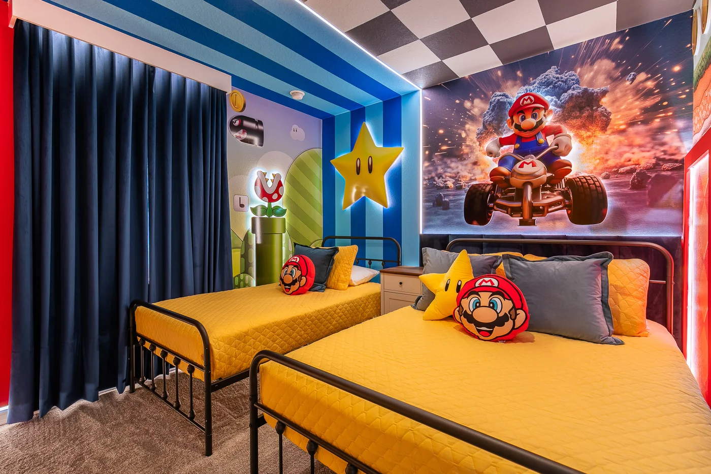 Professionally photographed themed bedroom in an Orlando vacation rental.