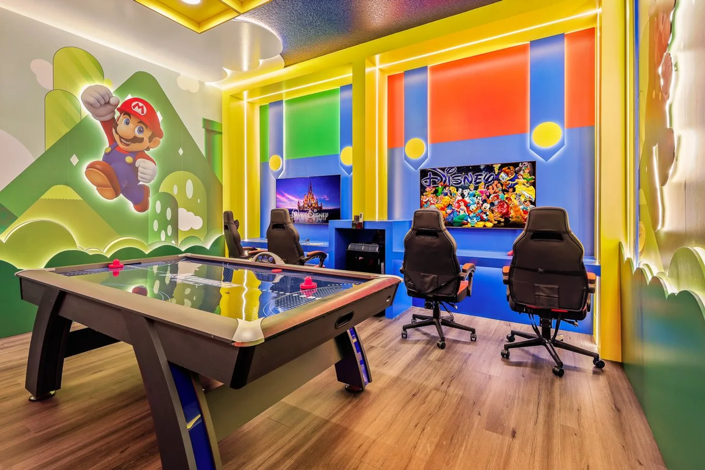 Themed vacation rental game room photographed by Magic Lens Photo Media