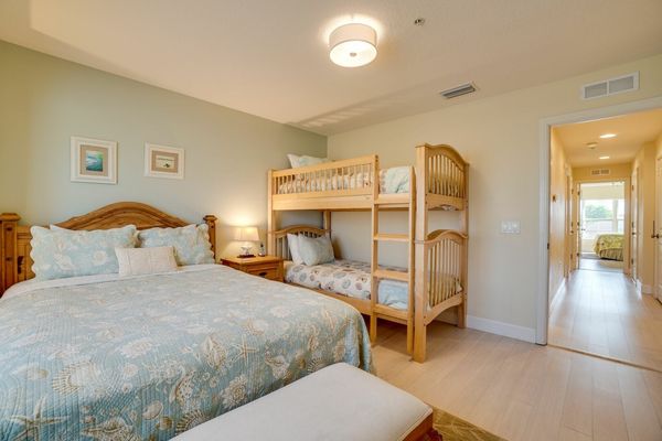 Bedroom 2 - Queen and 2 Twin Beds