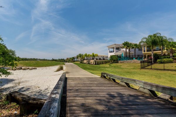 The home is located right off the golf course