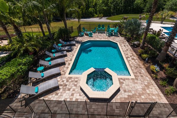 Pool view from the master suite balcony