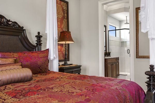The elegantly apppointed second floor suite features a king bed and en-suite bathroom