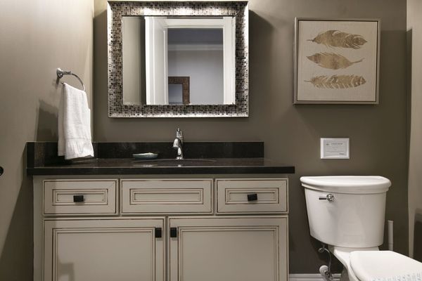 A half bathroom located on the second floor