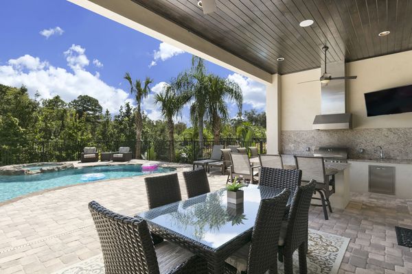 Your own private pool with spillover spa and lazy river