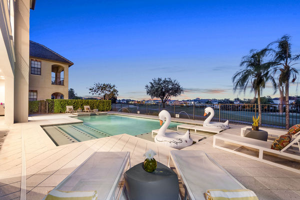 The whole family will love nighttime at the private pool