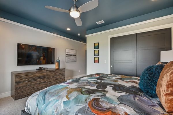 The comfortable King size bed is great for relaxing after a long Orlando vacation day