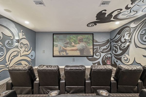 Head upstairs to the second floor for your private home movie theatre