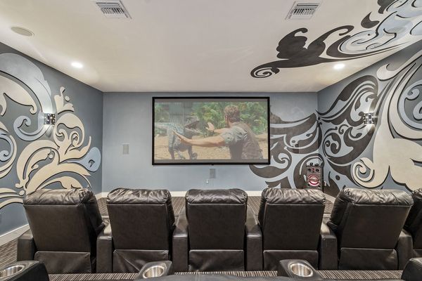 Head upstairs to the second floor for your private home movie theatre