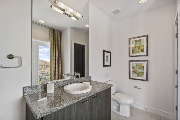 A half bathroom located on the third floor