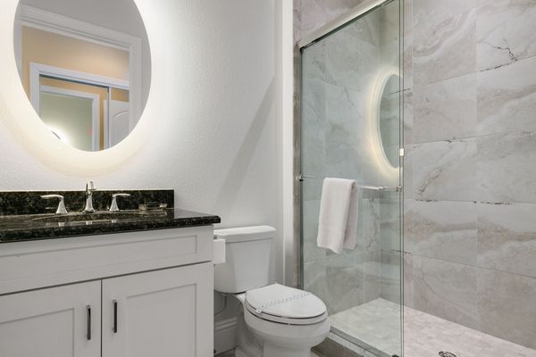 En-suite bathroom has a walk-in shower