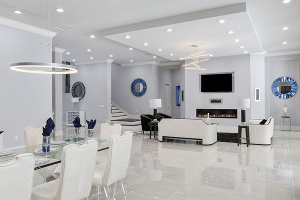 Your open living room leads into an amazing dining room perfect for dinner time (Fireplace not allowed for guest use)