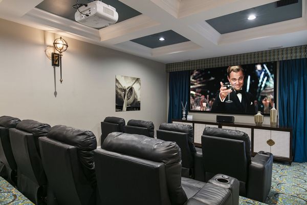 Your private theater room with a 110-inch projection screen