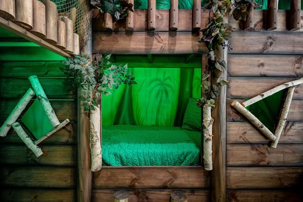 Enjoy the comfort of the twin bunk beds