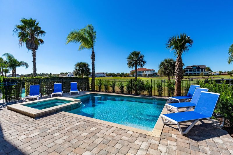 Lounge in the spillover spa or in one of the lounge chairs