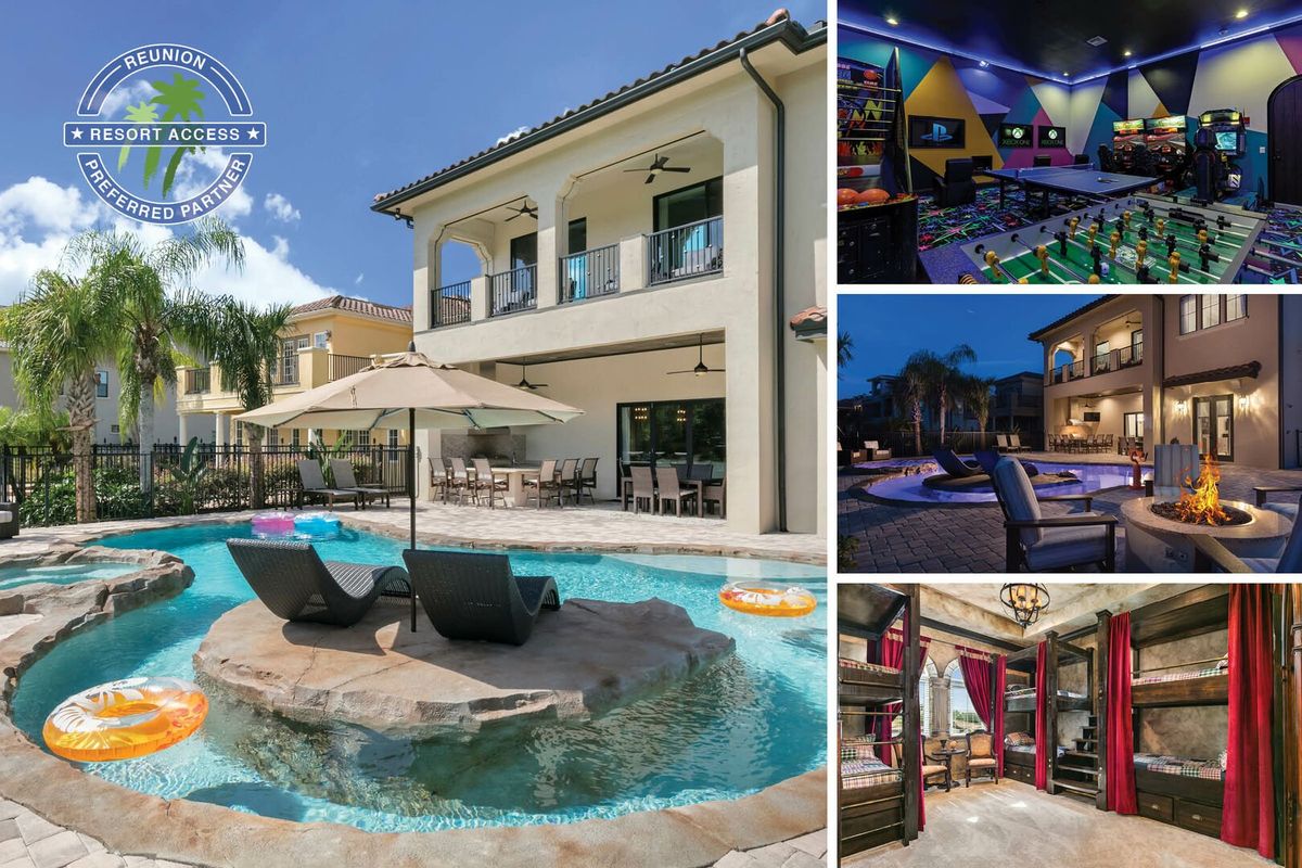 Welcome to The Magic Villa at Reunion, a 9 bed villa with private pool, lazy river, secret playroom, and custom kids bedrooms | Photos updated: March 2019
