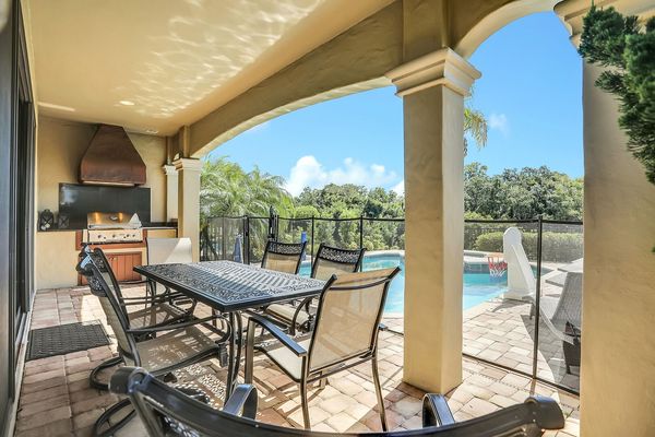 Enjoy the built in summer kitchen!