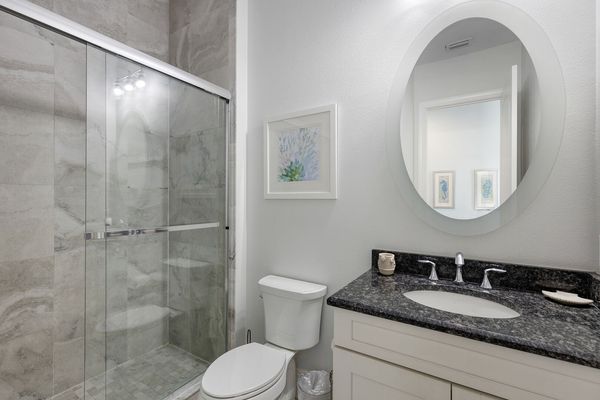 En-suite bathroom has a walk-in shower