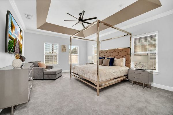 Elegant upstairs King master suite overlooking the pool