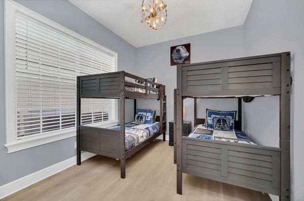 The second bedroom on the first floor is perfect for the kids