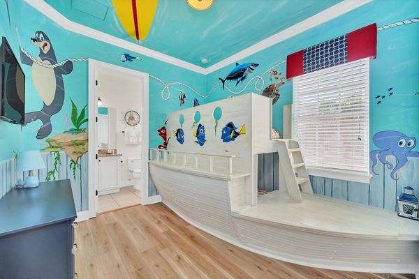 Your kids will love bedroom with a custom made twin over twin bunk bed