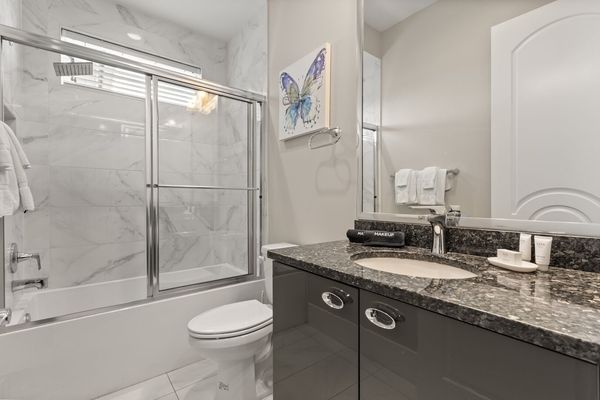 The ensuite bathroom offers more privacy and space