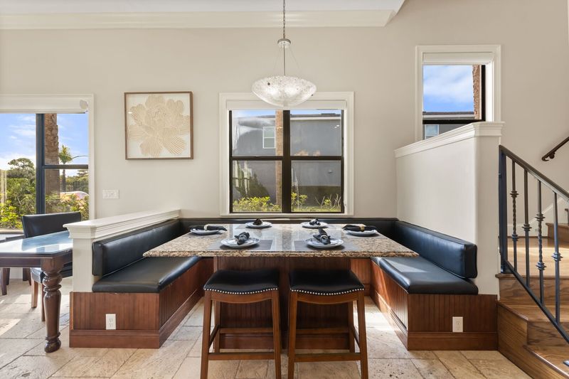 Custom built eat in seating area for you and your family