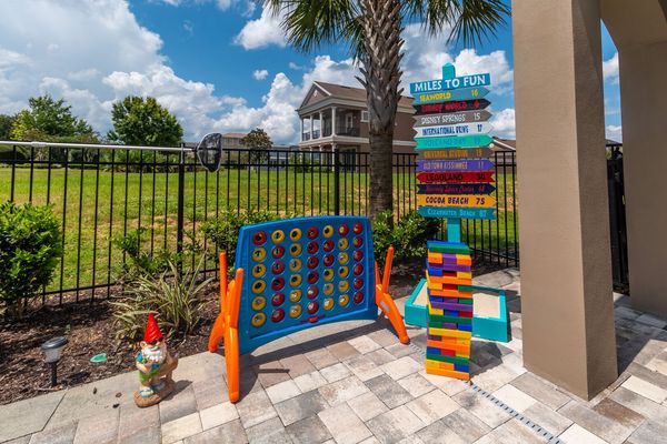 The kids have their play area by the pool