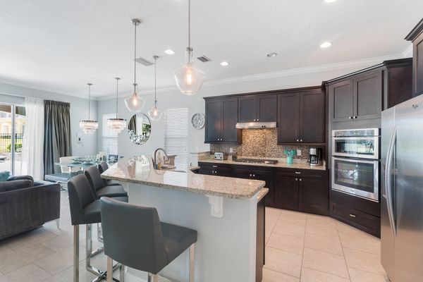 Enjoy the open living space from the spacious kitchen area